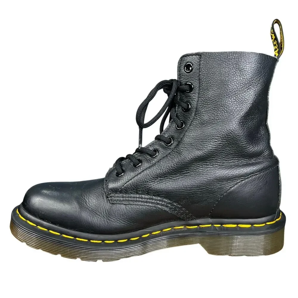 Dr. Martens Women's Pascal Black Leather Combat Boot Size US 8 - Picture 2 of 10